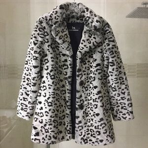Blanc Noir Leopard Print Fur Coat